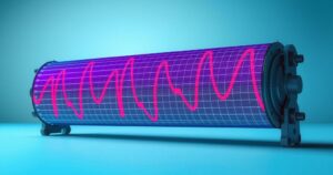 A vibrant image of a seismograph displaying seismic waves, representing earthquake monitoring and preparedness.