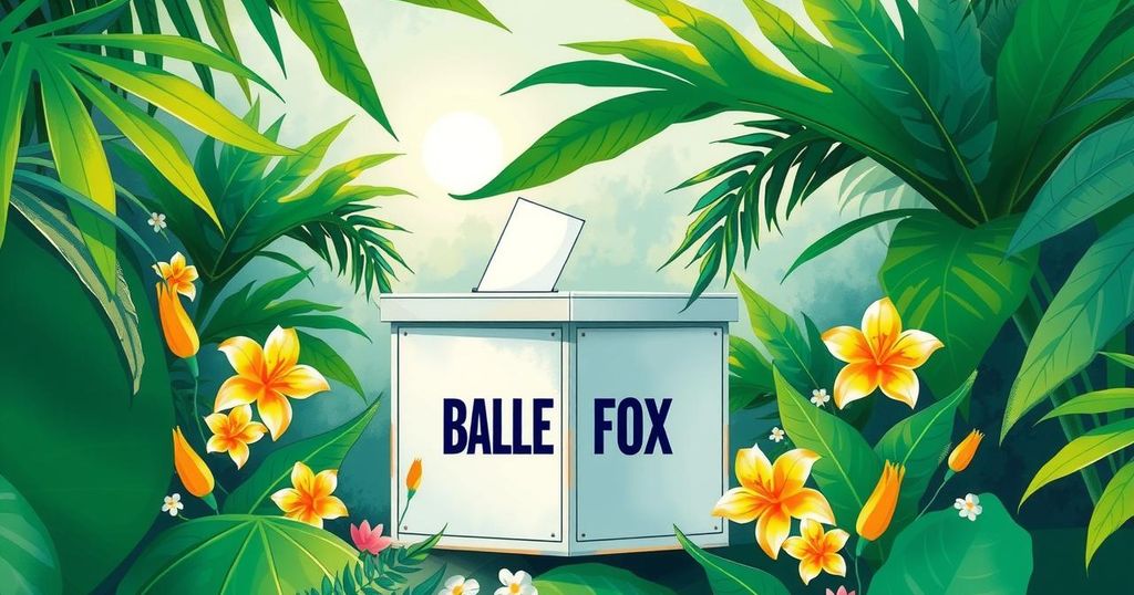 A bustling ballot box surrounded by vibrant colors symbolizing democratic participation and hope for prosperity.