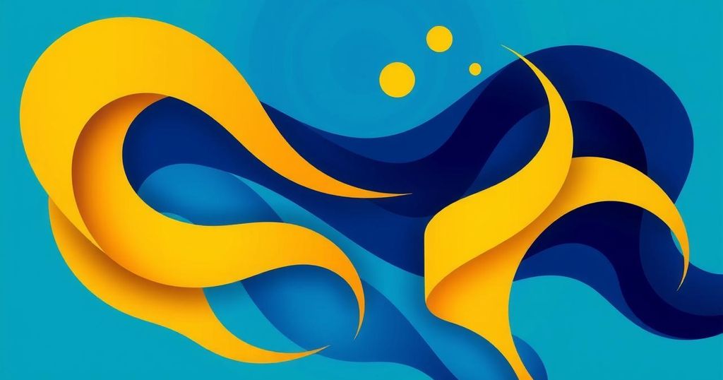 Abstract vibrant representation of conversation, incorporating bright colors and smooth shapes for visual harmony.