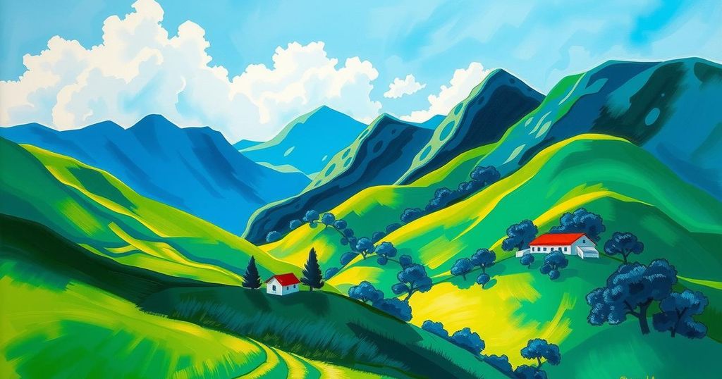 Samoan landscape with a serene sky, symbolizing political change and democracy in the South Pacific.