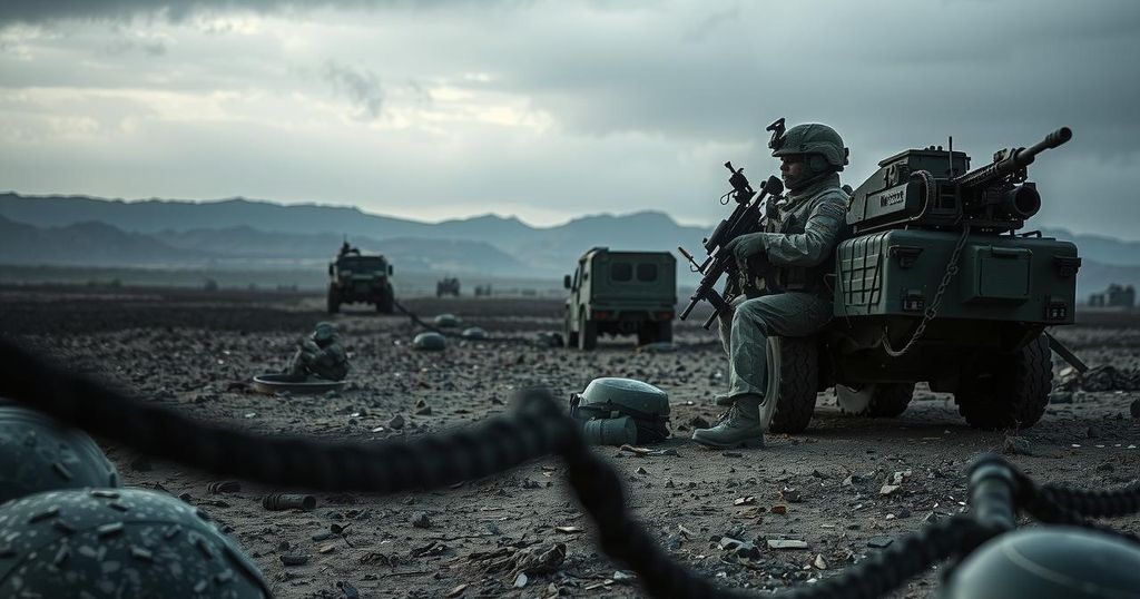 North Korean and Russian military collaboration highlighted by troop training and weapon exchanges in a strategic landscape.