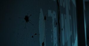 Cape Town's bullet-riddled wall, highlighting community struggle amidst gang violence, portrayed in somber tones.