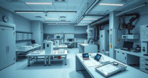 Chinese brain technology lab showcasing advanced equipment and research materials in a modern environment.