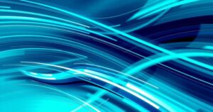 Vibrant abstract representation of speed in athletics with dynamic lines and cool color tones.